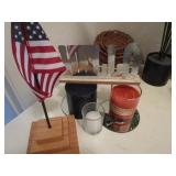 Home sweet home, clock, candles, ba...