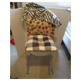 2 white chairs (floor to top of bac...