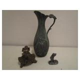 Pewter minis, Ewer pitcher in green...