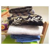 Wooden stand, towels, shammies, Swi...