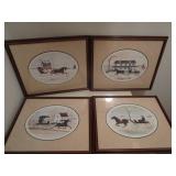 4 signed pictures Carriages  Wint...
