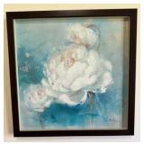 White Peonies Flower Canvas Art