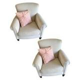 Pair of White Accent Chairs