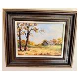 Autumn Landscape Barn Oil Painting - J Klopp