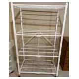 Rolling White Storage Shelf