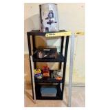 Small Black Plastic Utility Shelf & Tools