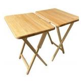 2- Natural Wood TV Trays