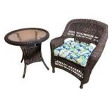 Wicker Chair & Table