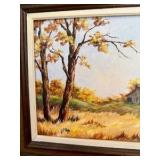 Autumn Landscape Barn Oil Painting - J Klopp