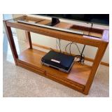 Oak and Glass Console Table