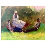 ‘Resting Under The Lilacs’ Gold Framed Artwork