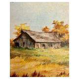 Autumn Landscape Barn Oil Painting - J Klopp
