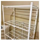 Rolling White Storage Shelf