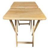 2- Natural Wood TV Trays