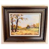 Autumn Landscape Barn Oil Painting - J Klopp