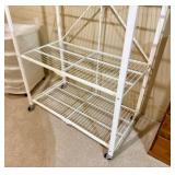 Rolling White Storage Shelf