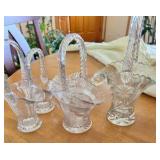 Variety of Vintage Glass Baskets
