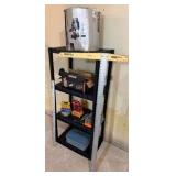 Small Black Plastic Utility Shelf & Tools