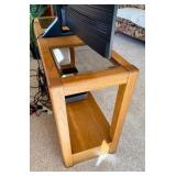 Oak and Glass Console Table