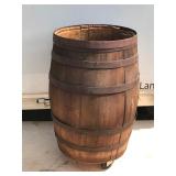 Large Vintage Whiskey Barrell on Casters