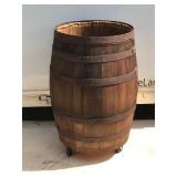 Large Vintage Whiskey Barrell on Casters