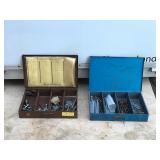 2 - Metal Tool / Hardware Storage Boxes with Hardware