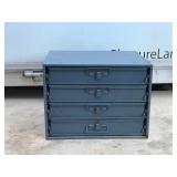 4 - Tray Metal Tool / Hardware Storage Box Full of Hardware