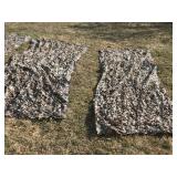4 - Pieces of Camouflage Netting and 1 5 Gallon Pail with Padded Seat