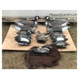 Lot of Goose & Duck Decoys with Cabelas Transport Bag