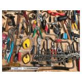 Large Lot of Tools - Chalk Boxes - Chainsaw Bars & Chains - Saws - Pry Bars - Crescent Wrenches - Staplers - Filter Wrenches - Hammers & More