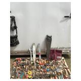 Large Lot of Tools - Chalk Boxes - Chainsaw Bars & Chains - Saws - Pry Bars - Crescent Wrenches - Staplers - Filter Wrenches - Hammers & More