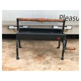 Newspaper Log Roller Cast Iron Frame Fireplace Tool Wood Handles