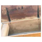 Vintage Wood Chest with Leather Handles on the Side