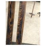 Set of Vintage Wooden Skii’s with Bamboo Poles