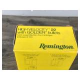 Full Box of 1,000 Rounds of Remington High Velocity 22 Rounds with Golden Bullets - Long Rifle Rim Fire Cartridges - 10 Full Boxes of 100