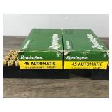 2 - Full Boxes of Remington 45 Automatic 185 Grain Jacketed Hollow Rounds