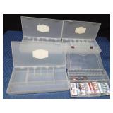 5 Organizing compartment plastic boxes with some craft items