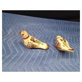 Pair of Mexican pottery birds (1 signed)