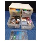 4 Drawer storage unit with craft supplies