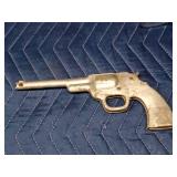 Vintage 3 Metal and 1 tin toy guns and 1 holster (Ku Gore, Frandine #1724708, H, Pony Boy)