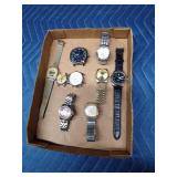 Flat of watches (Cariole, Breitling, Mark XV, Timex, Armitron and more)