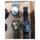 Flat of watches (Cariole, Breitling, Mark XV, Timex, Armitron and more)