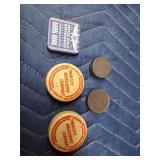 Antique Eveready battery tester by American Ever Ready Co., Vintage Yale padlock with key, watch parts tins with parts and more