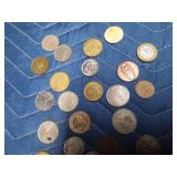 Foreign coins and tokens