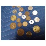 Foreign coins and tokens