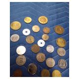 Foreign coins and tokens