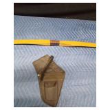 String bow and a canvas belt holster