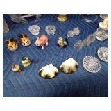 Salt & pepper shakers, crystal vases, vintage bottles, perfume bottles, crystal ring holders and more