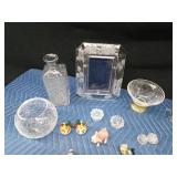 Salt & pepper shakers, crystal vases, vintage bottles, perfume bottles, crystal ring holders and more