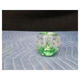 Vintage abstract art glass candlestick holder